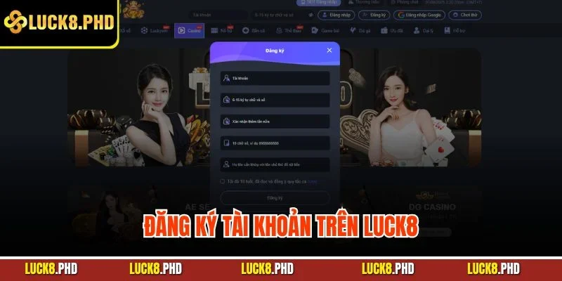 Đăng ký tài khoản trên LUCK8